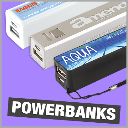 Powerbanks personalised with print